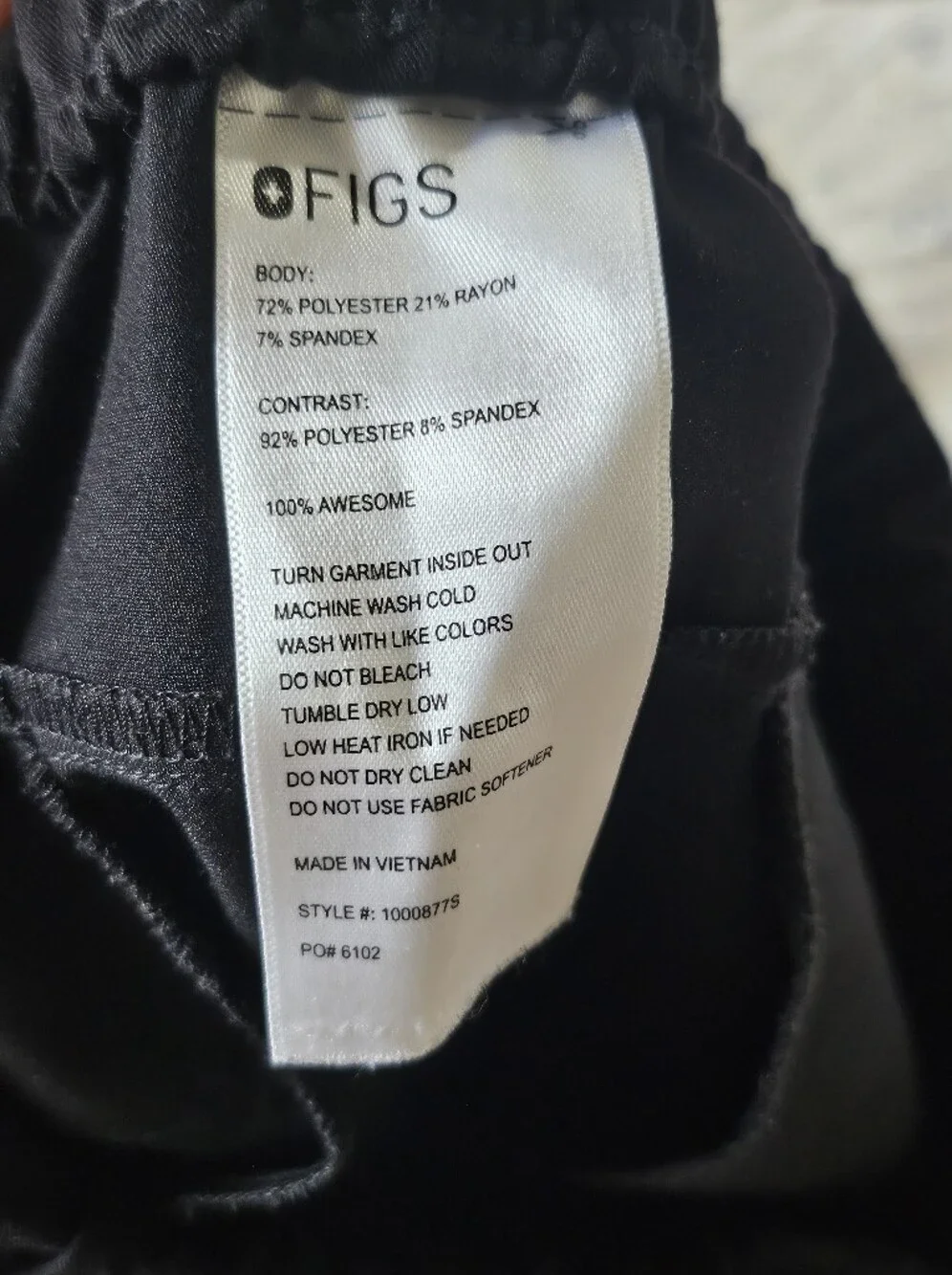 Figs Black Jogger Sweatpants with White Drawstring